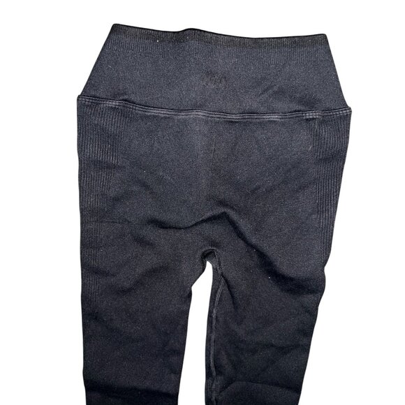 Nux Black Seamless Ribbed Low Rise Athletic Leggings Sz Small Black - Picture 8 of 10